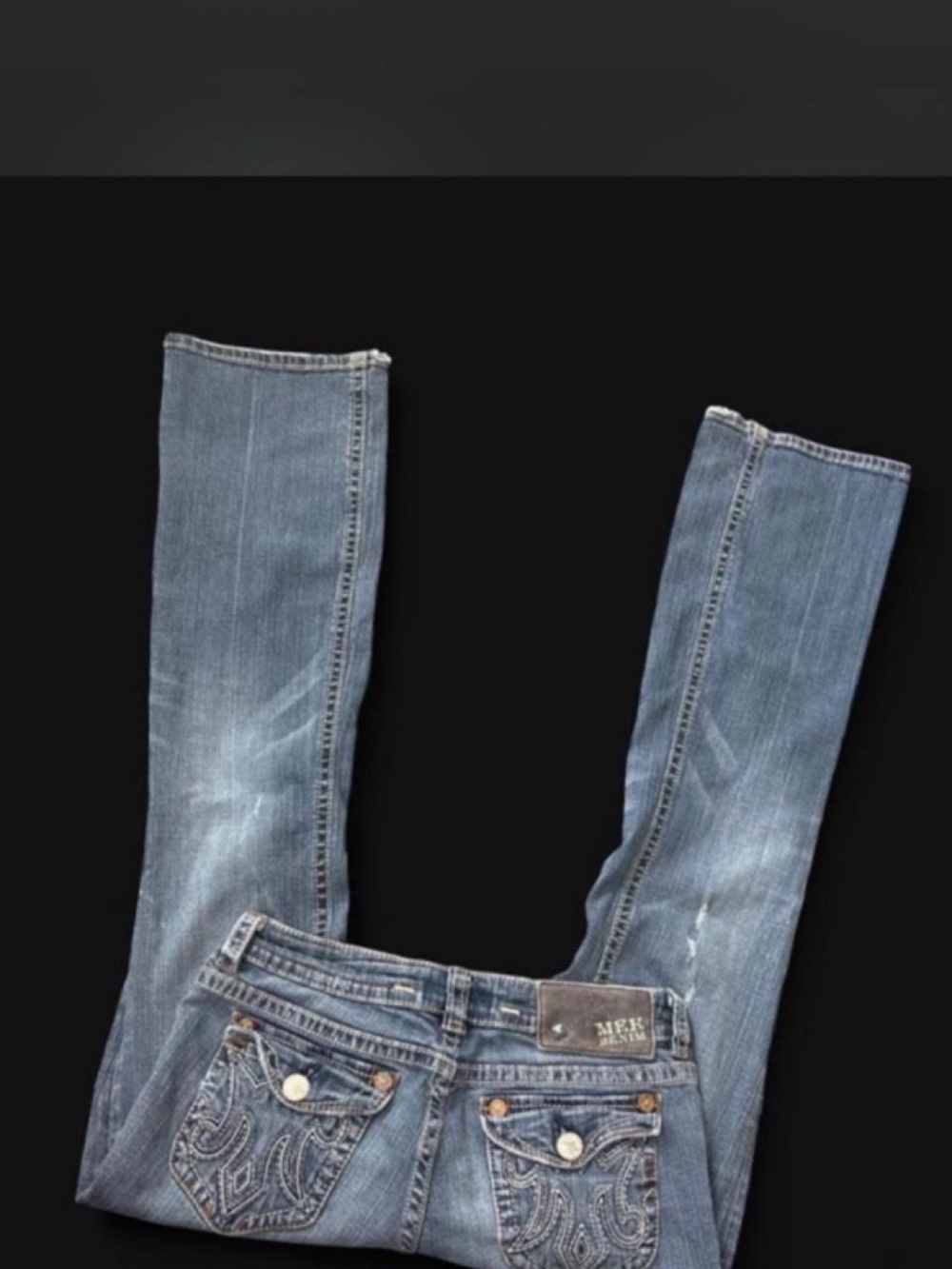 MEK women’s Faded Blue Slim Straight Jeans